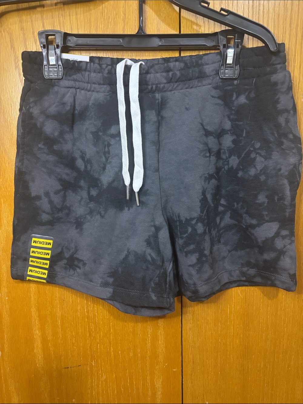 Women 's Black Tie-Dye Athletic Drawstring Shorts
